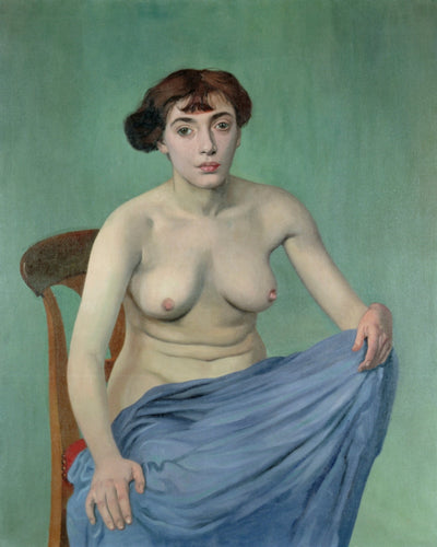 Nude in Blue Fabric