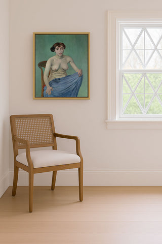 Nude in Blue Fabric