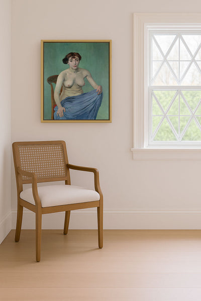 Nude in Blue Fabric