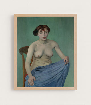 Nude in Blue Fabric