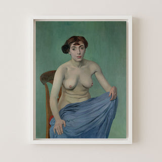 Nude in Blue Fabric