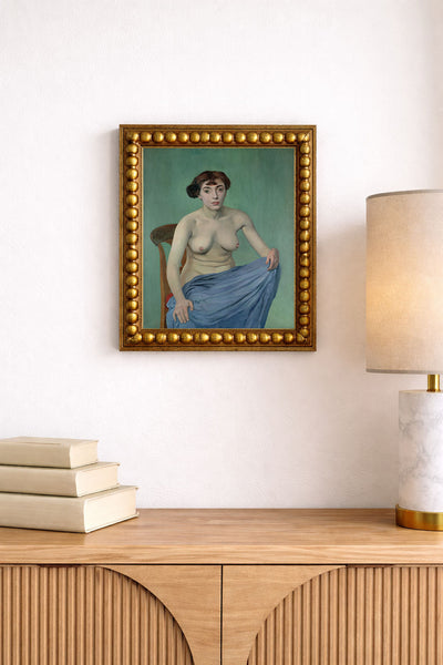 Nude in Blue Fabric
