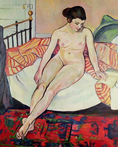 NUDE WITH A STRIPED BLANKET