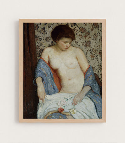 Nude With Blue Kimono