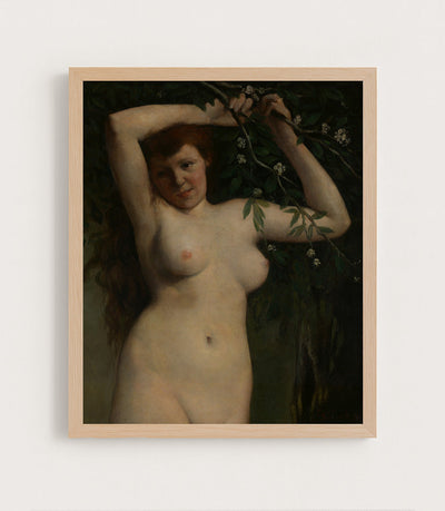NUDE WITH FLOWERING BRANCH - Museum Quality Art