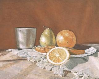 Orange, Pear, and Stoneware