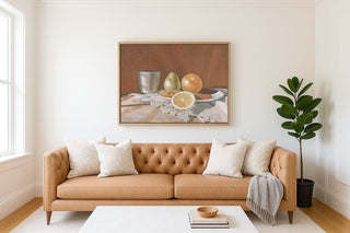 Orange, Pear, and Stoneware