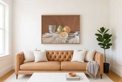 Orange, Pear, and Stoneware