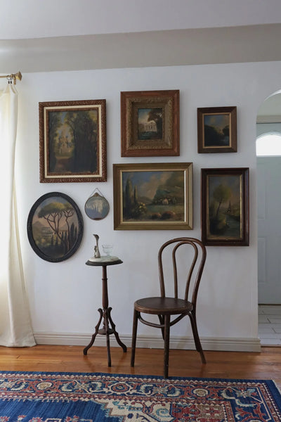 Pantheon - Oil on Canvas, Framed in Antique Frame, Total Size 24x20"
