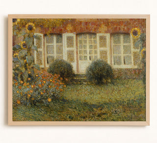 PAVILION HOUSE WITH SUNFLOWERS - Museum Quality Art