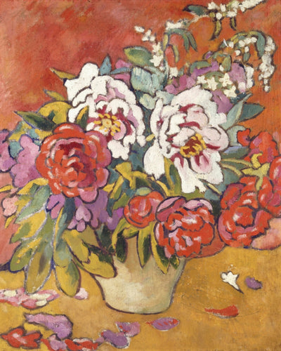 PEONIES IN A PITCHER