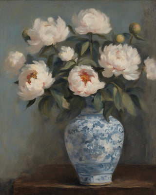 PEONIES IN CHINOISERIE