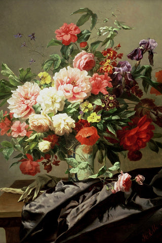 PEONIES, POPPIES AND ROSES