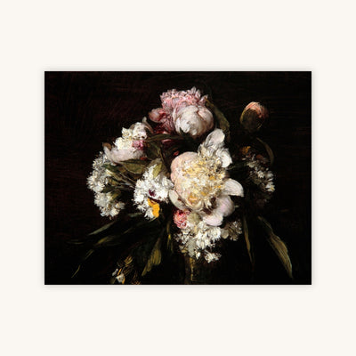 PEONIES, WHITE CARNATIONS, AND ROSES — Primary Image