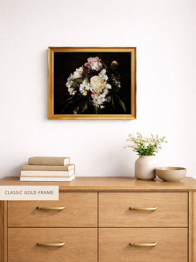 Peonies, White Carnations, and Roses