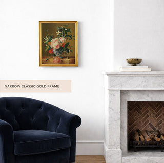 Pink Flowers in a Blue Vase