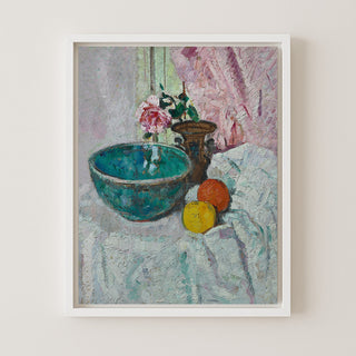 Pink Rose, Fruit, and Still Life