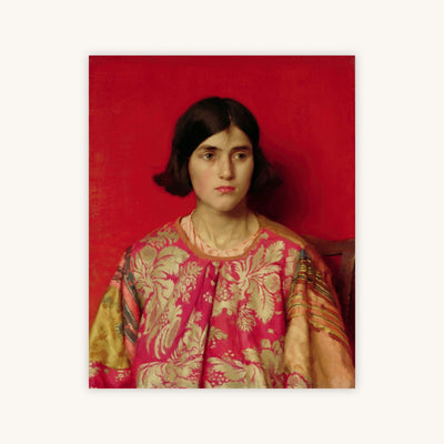 PORTRAIT OF A GIRL, RED BACKGROUND — Primary Image