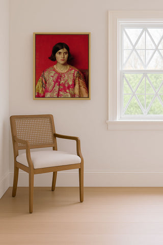 Portrait of a Girl, Red Background