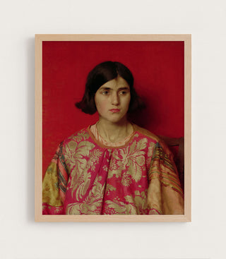 Portrait of a Girl, Red Background