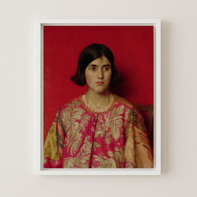 Portrait of a Girl, Red Background