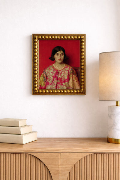 Portrait of a Girl, Red Background