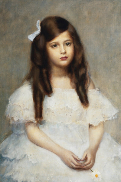 PORTRAIT OF A GIRL, SEATED THREE-QUARTER LENGTH