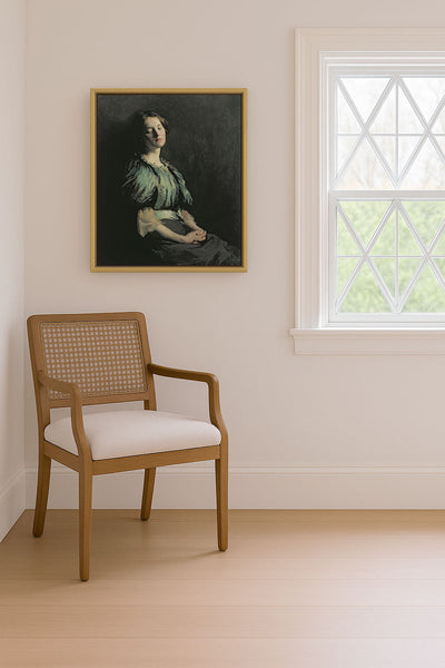 Portrait of a Girl Wearing a Green Dress