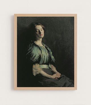 Portrait of a Girl Wearing a Green Dress