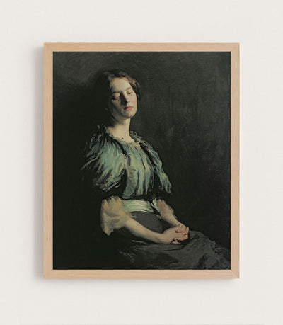 Portrait of a Girl Wearing a Green Dress