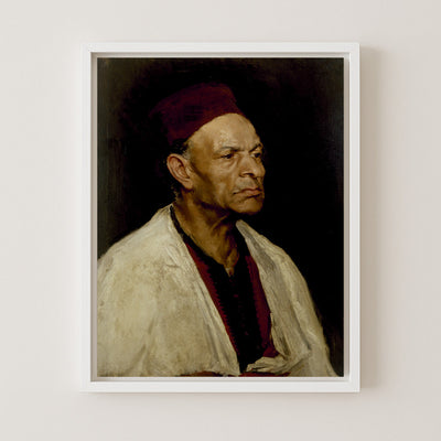 PORTRAIT OF A MAN WEARING A FEZ - Museum Quality Art