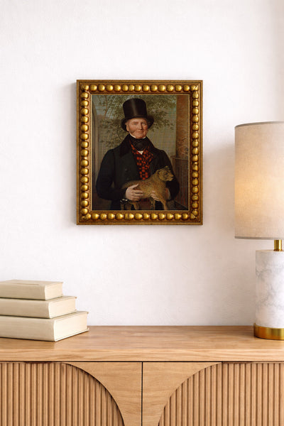 PORTRAIT OF EDWARD CROSS HOLDING A LION CUB - Museum Quality Art