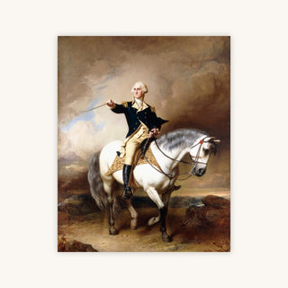 PORTRAIT OF GEORGE WASHINGTON TAKING THE SALUTE AT TRENTON — Primary Image