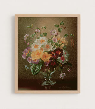 PRIMULAS IN A GLASS VASE - Museum Quality Art