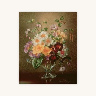 Primulas in a Glass Vase — Primary Image