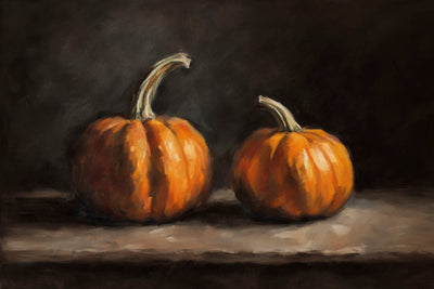 PUMPKINS ON A TABLE