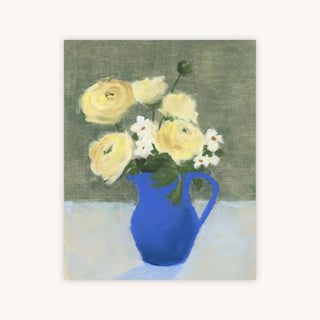RANUNCULUS IN A BLUE VASE — Primary Image