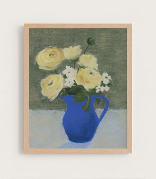 Ranunculus in a Blue Vase