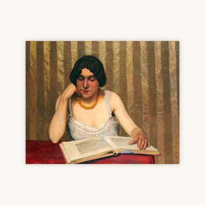 READER WITH A YELLOW NECKLACE — Primary Image