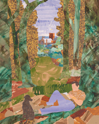 READING IN THE WOODS - Museum Quality Art