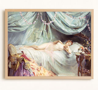 RECLINING NUDE IN AN ELEGANT INTERIOR art print - Museum Quality Art