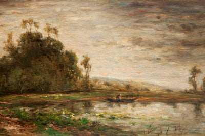 RIVER SCENE AT SUNSET