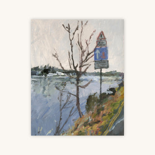 RIVER THAMES WITH TREE AND ROAD SIGNS — Primary Image