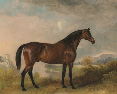 RODOLPH A BAY HUNTER IN AN EXTENSIVE LANDSCAPE - Museum Quality Art