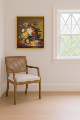 Roses and Other Flowers on a Ledge