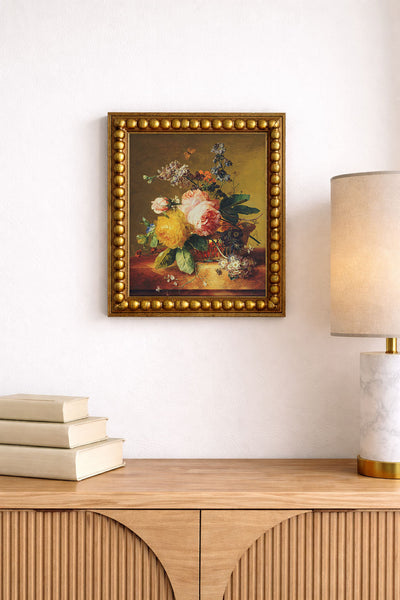 Roses and Other Flowers on a Ledge