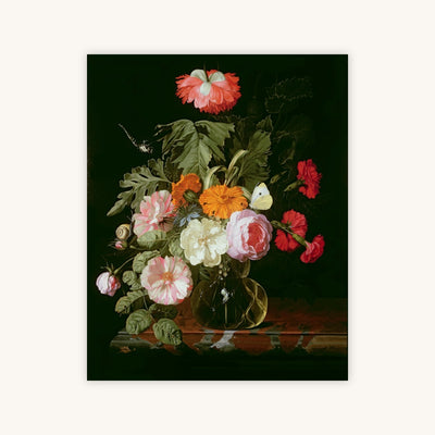 ROSES AND PEONIES IN A GLASS VASE — Primary Image