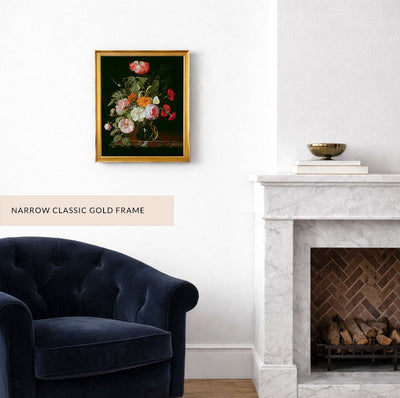 Roses and Peonies in a Glass Vase