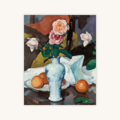 ROSES IN A VASE WITH ORANGES — Primary Image