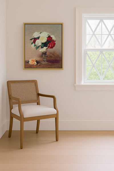 ROSES IN A VASE WITH STEM - Museum Quality Art